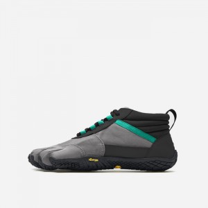 Vibram V-Trek Insulated Women's Hiking Shoes Black / Grey / Green | KGQNLPF-25